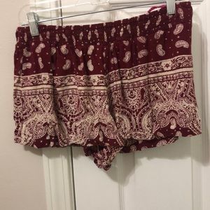 Boho Red Shorts